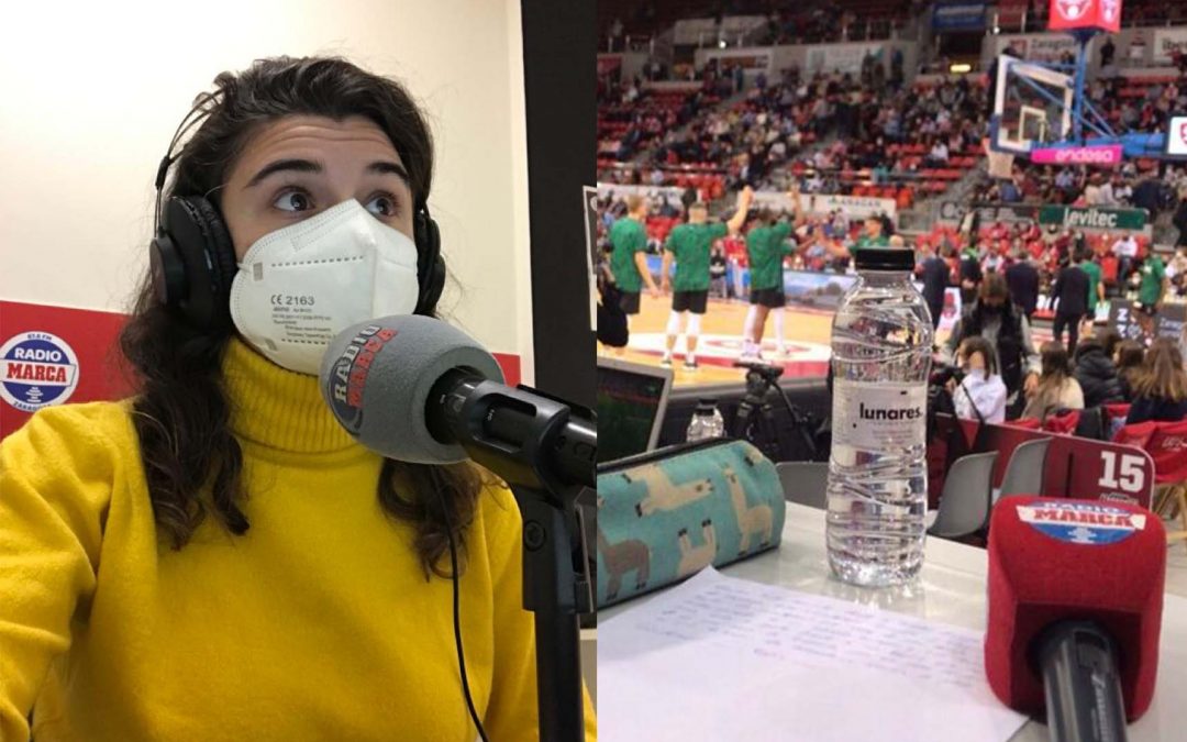La estudiante de Periodismo Carmela Lasheras narra un partido del Casademont Zaragoza gracias a sus prácticas en Radio Marca