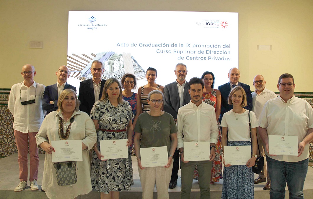 La USJ y Escuelas Católicas de Aragón celebran la graduación de los alumnos del curso superior de Dirección de Centros Privados