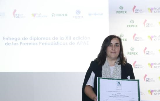 Eva Sereno, docente del grado en Periodismo, gana el Premio de Periodismo Agroalimentario de APAE en la categoría Innovación