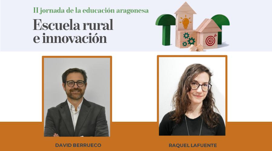 Raquel Lafuente y David Berrueco en la II Jornada de la Educación Aragonesa