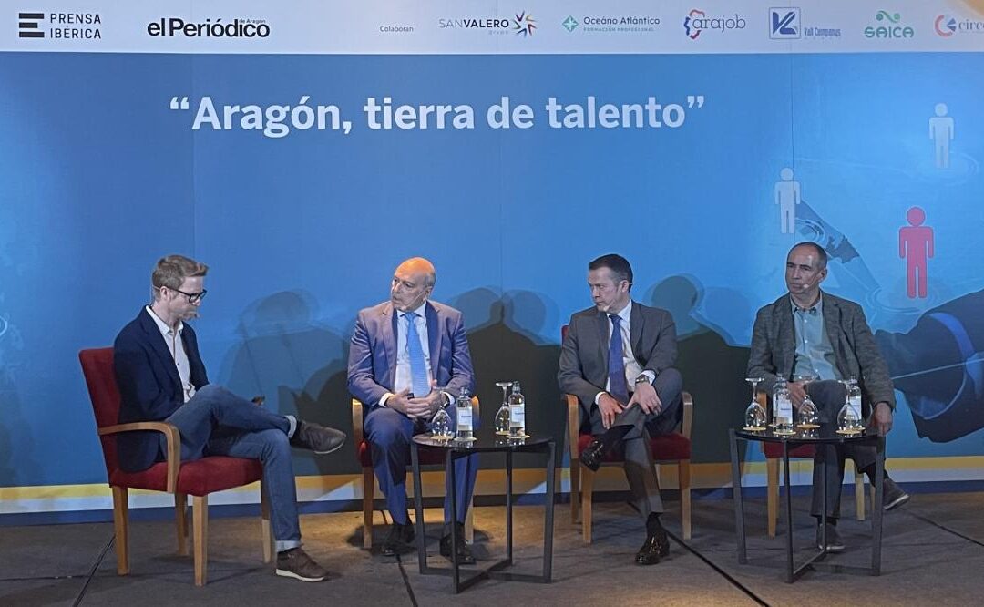 César  Romero habla sobre la trasformación del sector educativo en el evento  ‘Aragón, tierra de talento’ organizado por El Periódico de Aragón