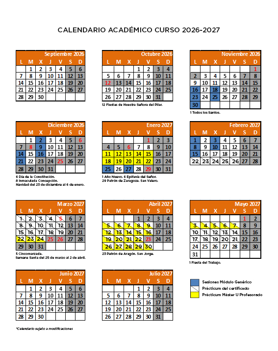 calendario académico
