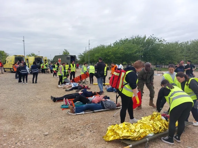 La Universidad San Jorge organiza un simulacro de atentado terrorista con cerca de 100 voluntarios y diferentes entidades y fuerzas de seguridad
