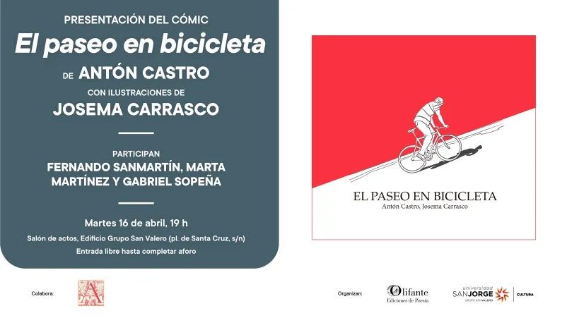Presentación del cómic «El paseo en bicicleta», con textos de Antón Castro e ilustraciones de Josema Carrasco