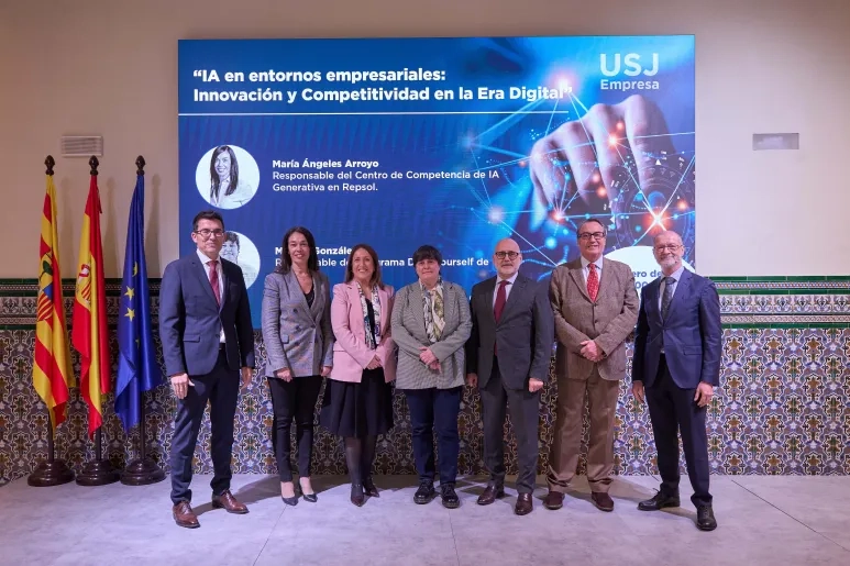 La Universidad San Jorge celebra una sesión abierta a las empresas con el Centro de Competencia de Inteligencia Artificial Generativa de Repsol