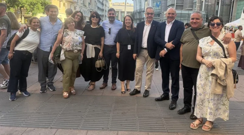 Grupo San Valero con el papa León XIV en Madrid 