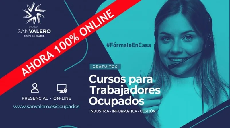 Ahora 100% online los cursos gratuitos para ocupados de Centro San Valero