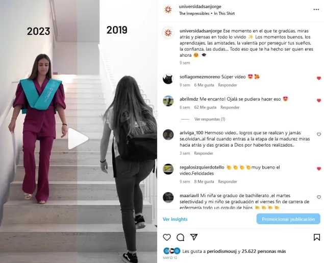 Un reels de la USJ se hace viral en Instagram y supera el medio millón de reproducciones