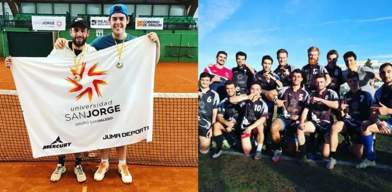 La Universidad San Jorge gana el Campeonato de Aragón Universitario de Rugby 7 masculino y Tenis